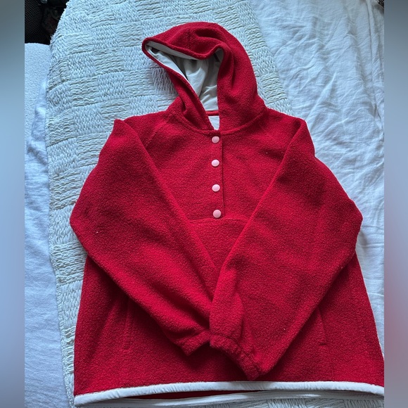 Outdoor Voices Red Oversized Buttoned Hoodie - Picture 2 of 4
